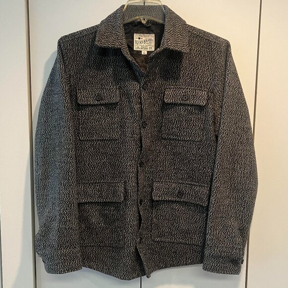 Lucky Brand | Men's Gray Herringbone Work Jacket | Lined Interior - Picture 1 of 5